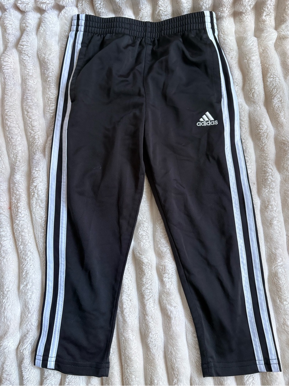 adidas Black Joggers with White Side Stripes